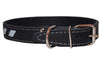 High Quality Genuine Leather Reflective Dog Collar 24"x1" Black Fits 17.5"-22.5" Neck