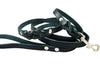 8' Genuine Leather Braided Dog Leash Black 3/4" Wide