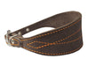 Brown Real Leather Tapered Extra Wide Greyhound Dog Collar 2.75" Wide, Fits 12"-16" Neck, Medium