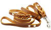 8' Genuine Leather Braided Dog Leash Brown 3/4" Wide