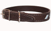 Genuine Leather Reflective Dog Collar 24"x1" Brown Fits 17"-21.5" Neck