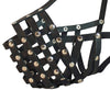 Secure Leather Mesh Basket Dog Muzzle - Rottweiler Male(Circumference 14.5", Snout Length 3.5")
