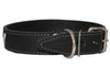 Genuine Leather Reflective Dog Collar 26"x1.5" Black Fits 18"-23" Neck