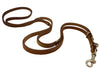 6-Way Euro Multifunctional Leather Dog Leash, Adjustable Lead Brown 41"-78" Long, 1/2" Wide (12 mm) Medium