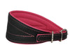 Real Leather Extra Wide Padded Tapered Dog Collar Glossy Black Greyhound Deerhound Dachshund Pink