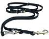 Dogs My Love 6-Way Multifunctional Leather Dog Leash, Adjustable Lead 49"-94" Long 5/8" Wide (15 mm) Black