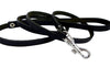 4' Genuine Leather Classic Dog Leash Black 3/8 Wide For Small Breeds and Puppies