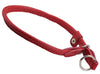 Round High Quality Genuine Rolled Leather Choke Dog Collar Red