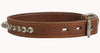 Thick Genuine Leather Spiked Dog Collar 1" Wide Tan Sized to Fit 17"-21" Neck 1" Wide Akita, Husky