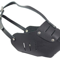 Real Leather Cage Basket Secure Dog Muzzle #131 Black (Circumference 15", Snout Length 4")