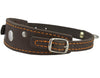 Genuine Leather Two Buckles Dog Collar 9.5"-12.5" Neck for Small Breeds and Puppies Brown