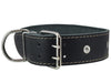 Black Genuine Leather Studded Dog Collar, 1.75" Wide. Fits 18.5"-22" Neck. For Large Breeds