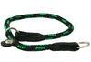 Dogs My Love Round Braided Rope Nylon Choke Dog Collar with Sliding Stopper Green/Black