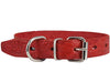 Genuine Tooled Leather Dog Collar Hunting Pattern Red 3 Sizes