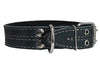 Genuine Leather Dog Collar, Padded, Black 1.5" Wide. Fits 22.5"-26.5" neck size Great Dane Mastiff