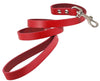 Dogs My Love Genuine Leather Classic Dog Leash 4 Ft Long 9 Sizes Red