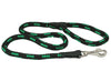 Dogs My Love 6ft Long Braided Rope Dog Leash Green with Black 6 Sizes