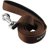 Dogs My Love 6ft Long Neoprene Padded Handle Nylon Leash 4 Sizes Brown