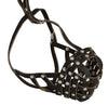 Secure Leather Mesh Basket Dog Muzzle - Boxer, English Bulldog (Circumference 14", Snout Length 3")