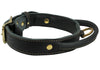Genuine Leather Dog Collar, Rolled Leather Handle Black