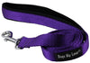 Dogs My Love 6ft Long Neoprene Padded Handle Nylon Leash 4 Sizes Purple