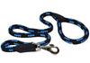 Dogs My Love 6ft Long Braided Rope Dog Leash Blue with Black 6 Sizes