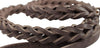 Brown Genuine Leather Braided Dog Leash 45" Long 4-thong Square Braid for Medium to Large Breeds