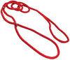 Dog Show Lead Braided Tubular Nylon 52" Long Red