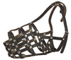 Secure Genuine Leather Mesh Dog Basket Muzzle - German Shepherd Male (Circumf 13", Snout Length 5")