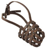 Leather Mesh Basket Secure Dog Muzzle #143 Brown (Circumference 11.5", Snout Length 4.25")