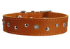 Genuine Leather Dog Collar Studded 1.5" Wide, 16.5"-20" Neck