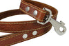 4' Classic Genuine Leather Dog Leash 1" Wide for Largest Breeds Brown