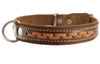 Brown Genuine Leather Braided Dog Collar, 1" Wide. Fits 14"-17" Neck.