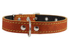 Real Leather Dog Collar 11"-15" Neck Size, 3/4" Wide, Medium Breeds
