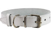 Genuine Leather Dog Collar White 4 Sizes