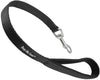 Short Dog Leash Padded Handle Wide Nylon Traffic Lead 22" Long Black