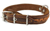 Brown Genuine Leather Braided Dog Collar, 1" Wide. Fits 14"-17" Neck.