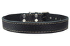 Genuine Leather Dog Collar, Cotton Padded, 1" Wide.