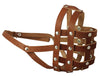Real Leather Dog Basket Dog Dog Muzzle #110 Brown - Bulldog (Circumf 13.7", Snout Length 2.75")