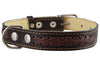 Genuine Leather Braided Dog Collar, 1" Wide. Fits 15"-20" Neck. Medium Breeds