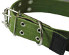 Heavy Duty Cotton Web and Leather Dog Collar 1.75" Wide Fits 19"-27" Neck XLarge Rottweiler, Mastiff