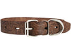 Genuine Tooled Leather Dog Collar Hunting Pattern Brown 3 Sizes