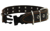 Brown Genuine Leather Studded Dog Collar, Soft Suede Padded1.5" Wide. Fits 17"-20" Neck