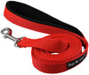 Dogs My Love 6ft Long Neoprene Padded Handle Nylon Leash 4 Sizes Red