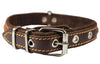 Genuine Leather Braided Dog Collar, Brown 1" Wide. Fits 14"-18" Neck.