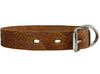 Genuine Tooled Leather Dog Collar Hunting Pattern Tan 3 Sizes