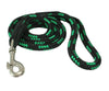 Dogs My Love 6ft Long Braided Rope Dog Leash Green with Black 6 Sizes