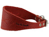 Red Real Leather Tapered Extra Wide Whippet Dog Collar 2" Wide, Fits 11.5"-15" Neck, Medium