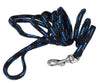 Dogs My Love 6ft Long Braided Rope Dog Leash Blue with Black 6 Sizes