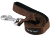 Dogs My Love 4ft Long Neoprene Padded Handle Nylon Leash 4 Sizes Brown
